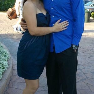 Blue Strapless Dress!